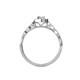 4 - Flora Desire 0.99 ctw IGI Certified Lab Grown Diamond Oval Cut (7x5 mm) & Natural Diamond Round (1.10 mm) Vintage Scallop Halo Engagement Ring 