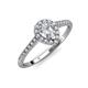 3 - Alba Desire 1.17 ctw IGI Certified Lab Grown Diamond Pear Cut (7x5 mm) & Natural Diamond Round (1.50 mm) Halo Engagement Ring 