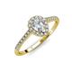 3 - Alba Desire 1.17 ctw IGI Certified Lab Grown Diamond Pear Cut (7x5 mm) & Natural Diamond Round (1.50 mm) Halo Engagement Ring 