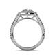 6 - Elle 1.37 ctw IGI Certified Lab Grown Diamond Round (6.50 mm) & Natural Diamond Round (0.80 mm) Double Halo Engagement Ring  