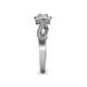 6 - Amy Desire 1.25 ctw IGI Certified Lab Grown Diamond Round (6.50 mm) & Natural Diamond Round (1.10 mm) Swirl Halo Engagement Ring 