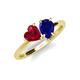 4 - Sasha Heart & Pear Shape Created Ruby & Created Blue Sapphire 2 Stone Duo Ring 