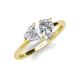4 - Sasha GIA Certified Pear Shape Diamond & Heart Shape Lab Created White Sapphire 2 Stone Duo Ring 
