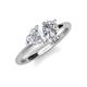 4 - Sasha IGI Certified Pear Shape Lab Grown Diamond & Heart Shape Lab Created White Sapphire 2 Stone Duo Ring 