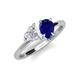 4 - Sasha Heart & Pear Shape Created White Sapphire & Created Blue Sapphire 2 Stone Duo Ring 