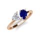 4 - Sasha Heart & Pear Shape Created White Sapphire & Created Blue Sapphire 2 Stone Duo Ring 