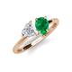 4 - Sasha Heart & Pear Shape Created White Sapphire & Created Emerald 2 Stone Duo Ring 