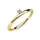 3 - Celeste Bold 0.10 ct Lab Grown Diamond Round (3.00 mm) Solitaire Asymmetrical Stackable Ring 