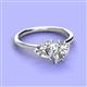 3 - Sasha IGI Certified Heart Shape Lab Grown Diamond & Pear Shape Forever Brilliant Moissanite 2 Stone Duo Ring 