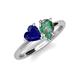 4 - Sasha Heart & Pear Shape Created Blue Sapphire & Created Alexandrite 2 Stone Duo Ring 