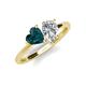 4 - Sasha GIA Certified Pear Shape Diamond & Heart Shape London Blue Topaz 2 Stone Duo Ring 