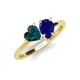 4 - Sasha Heart Shape London Blue Topaz & Pear Shape Lab Created Blue Sapphire 2 Stone Duo Ring 