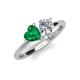 4 - Sasha Heart Shape Lab Created Emerald & Pear Shape Forever Brilliant Moissanite 2 Stone Duo Ring 