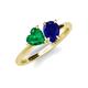 4 - Sasha Heart & Pear Shape Created Emerald & Created Blue Sapphire 2 Stone Duo Ring 
