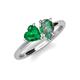 4 - Sasha Heart & Pear Shape Created Emerald & Created Alexandrite 2 Stone Duo Ring 