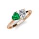 4 - Sasha Heart Shape Lab Created Emerald & Pear Shape Forever Brilliant Moissanite 2 Stone Duo Ring 