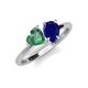 4 - Sasha Heart & Pear Shape Created Alexandrite & Created Blue Sapphire 2 Stone Duo Ring 