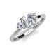 4 - Sasha GIA Certified Heart Shape Natural Diamond & IGI Certified Pear Shape Lab Grown Diamond 2 Stone Duo Ring 