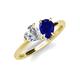 4 - Sasha GIA Certified Heart Shape Diamond & Pear Shape Lab Created Blue Sapphire 2 Stone Duo Ring 