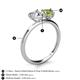 5 - Sasha GIA Certified Heart Shape Diamond & Pear Shape Peridot Stone Duo Ring 