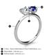 5 - Sasha GIA Certified Heart Shape Diamond & Pear Shape Lab Created Blue Sapphire 2 Stone Duo Ring 