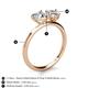 5 - Sasha GIA Certified Heart Shape Diamond & Pear Shape Forever Brilliant Moissanite 2 Stone Duo Ring 