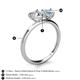 5 - Sasha IGI Certified Heart Shape Lab Grown Diamond & Pear Shape Aquamarine Stone Duo Ring 