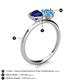 5 - Sasha Heart Shape Lab Created Blue Sapphire & Pear Shape Blue Topaz 2 Stone Duo Ring 