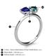 5 - Sasha Heart Shape Lab Created Blue Sapphire & Pear Shape London Blue Topaz 2 Stone Duo Ring 