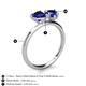 5 - Sasha Heart & Pear Shape Lab Created Blue Sapphire 2 Stone Duo Ring 