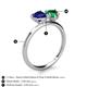 5 - Sasha Heart & Pear Shape Created Blue Sapphire & Created Emerald 2 Stone Duo Ring 