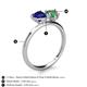 5 - Sasha Heart & Pear Shape Created Blue Sapphire & Created Alexandrite 2 Stone Duo Ring 