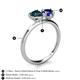 5 - Sasha Heart Shape London Blue Topaz & Pear Shape Lab Created Blue Sapphire 2 Stone Duo Ring 