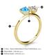 5 - Sasha GIA Certified Pear Shape Diamond & Heart Shape Blue Topaz 2 Stone Duo Ring 