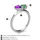 5 - Sasha Heart Shape Amethyst & Pear Shape Lab Created Alexandrite 2 Stone Duo Ring 