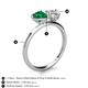 5 - Sasha GIA Certified Pear Shape Diamond & Heart Shape Lab Created Emerald 2 Stone Duo Ring 