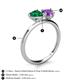 5 - Sasha Heart Shape Lab Created Emerald & Pear Shape Amethyst 2 Stone Duo Ring 
