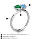 5 - Sasha Heart Shape Lab Created Emerald & Pear Shape Blue Topaz 2 Stone Duo Ring 