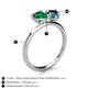 5 - Sasha Heart Shape Lab Created Emerald & Pear Shape London Blue Topaz 2 Stone Duo Ring 