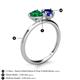 5 - Sasha Heart & Pear Shape Created Emerald & Created Blue Sapphire 2 Stone Duo Ring 