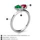 5 - Sasha Heart & Pear Shape Created Emerald & Created Ruby 2 Stone Duo Ring 