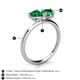 5 - Sasha Heart & Pear Shape Lab Created Emerald 2 Stone Duo Ring 