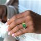 6 - Sasha Heart Shape Lab Created Emerald & Pear Shape Peridot 2 Stone Duo Ring 