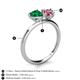 5 - Sasha Heart Shape Lab Created Emerald & Pear Shape Pink Tourmaline 2 Stone Duo Ring 