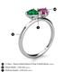 5 - Sasha Heart Shape Lab Created Emerald & Pear Shape Rhodolite Garnet 2 Stone Duo Ring 