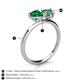 5 - Sasha Heart & Pear Shape Created Emerald & Created Alexandrite 2 Stone Duo Ring 