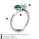 5 - Sasha Heart Shape Lab Created Emerald & Pear Shape Aquamarine 2 Stone Duo Ring 