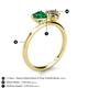 5 - Sasha Heart Shape Lab Created Emerald & Pear Shape Smoky Quartz 2 Stone Duo Ring 