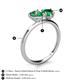 5 - Sasha Heart & Pear Shape Created Alexandrite & Created Emerald 2 Stone Duo Ring 