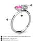 5 - Sasha IGI Certified Pear Shape Lab Grown Diamond & Heart Shape Lab Created Pink Sapphire 2 Stone Duo Ring 